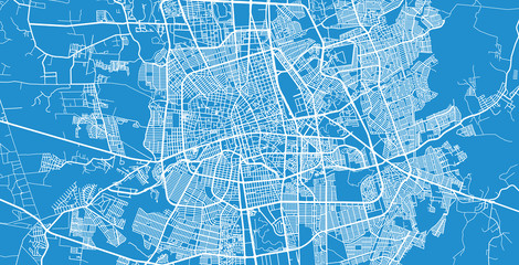 Urban vector city map of Aguascalientes, Mexico