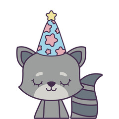 cute cat animal with hat party