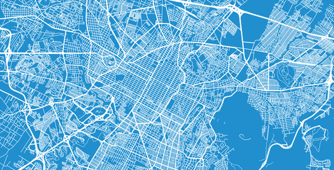 Urban vector city map of Puebla, Mexico