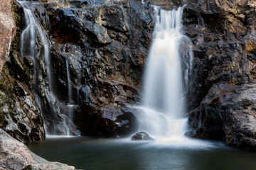 A small waterfall in a beautiful park