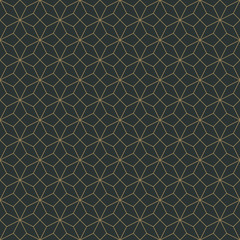 Art Deco Seamless Pattern - Repeating pattern design with art deco motif in anthracite and vintage gold