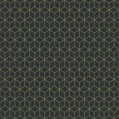 Fototapeta premium Art Deco Seamless Pattern - Repeating pattern design with art deco motif in anthracite and vintage gold
