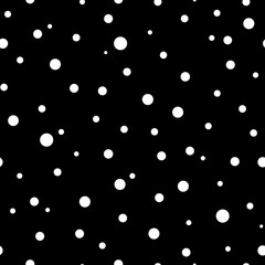 Confetti Seamless Pattern - Black and white confetti dots repeating pattern design