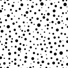Confetti Seamless Pattern - Black and white confetti dots repeating pattern design