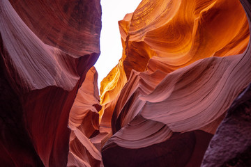 Curved sandstone formations at Antelope Canyon - travel photography