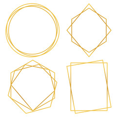 Geometric Polygonal Frames - Set of 4 trendy frames with copy space