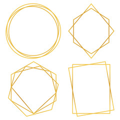 Geometric Polygonal Frames - Set of 4 trendy frames with copy space