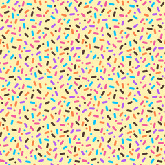Sprinkles Seamless Pattern - Colorful sprinkles on solid background repeating pattern design