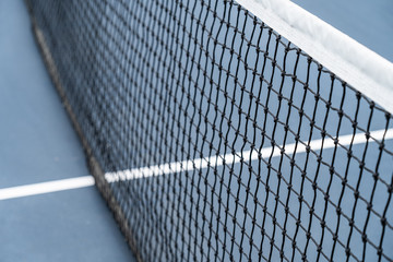 Empty blue tennis court