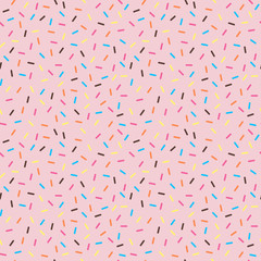 Sprinkles Seamless Pattern - Colorful sprinkles on solid background repeating pattern design