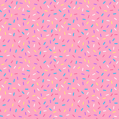 Sprinkles Seamless Pattern - Colorful sprinkles on solid background repeating pattern design - 262374737