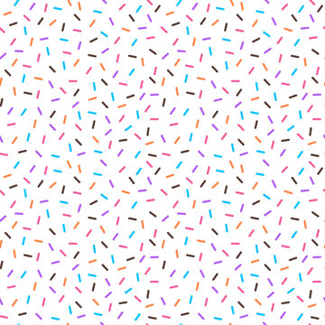 Sprinkles Seamless Pattern - Colorful sprinkles on solid background repeating pattern design