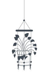 houseplant on macrame hangers icon
