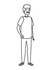 young man with beard character