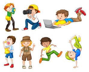 Set of male character