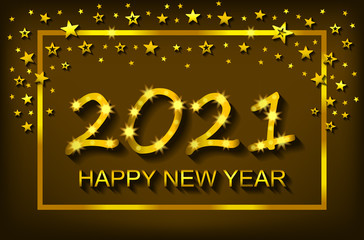 Naklejka premium Happy New Year 2021 - greeting card, flyer, invitation - vector