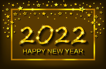 Fototapeta na wymiar Happy New Year 2022 - greeting card, flyer, invitation - vector