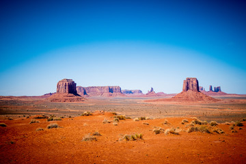 Fototapeta na wymiar Famous Monument Valley in the desert of Utah - travel photography