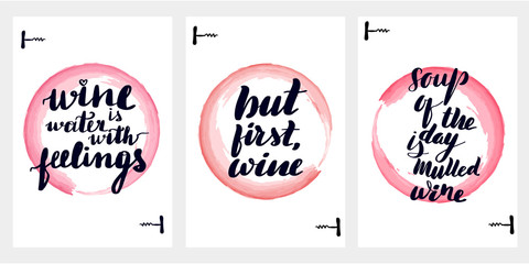 Fototapeta na wymiar Wine Quotes lettering