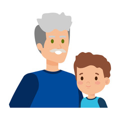 cute grandfather with grandson