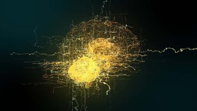 AI Artificial intelligence digital brain big data deep learning computer machine - Conceptual animation 3D render