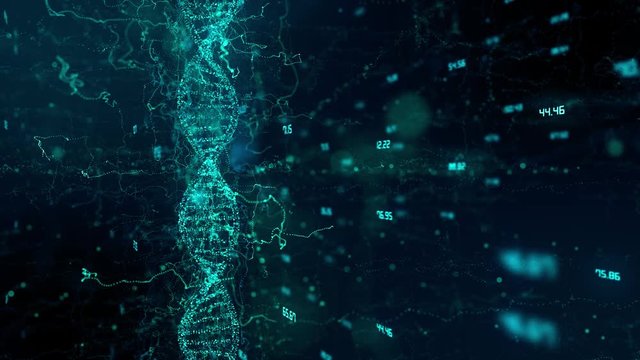 Pharmaceutical research into Gene therapy and genetic engineering of human genes - Conceptual animation 3D render