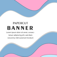 Background with deep blue and beige colors paper cut shapes. 3D abstract paper art style, design layout for business presentations, flyers, posters, prints, decoration, cards, brochure cover