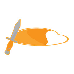 Isolated videogame bar with a sword icon. Vector illustration design