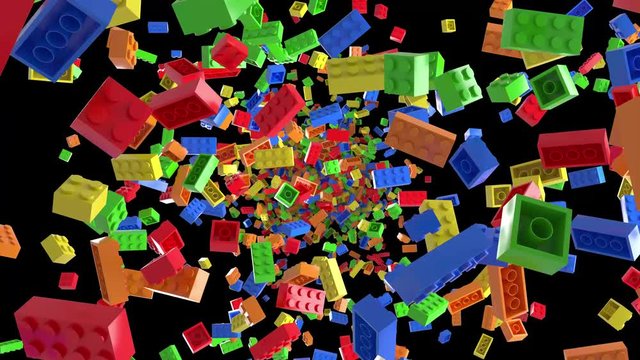 Ultra HD 4K Background of Building Blocks in a Seamless Loop with No Background