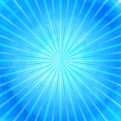 Retro vintage blue rays background.