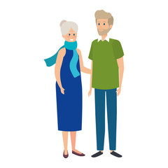 Fototapeta premium cute grand parents couple characters