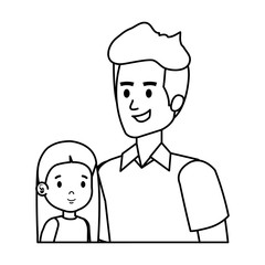 Obraz premium father with daughter characters