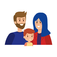 Fototapeta premium parents couple with son characters