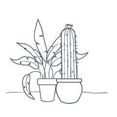 houseplants with potted isolated icon