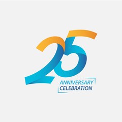 25 Year Anniversary Celebration Vector Template Design Illustration