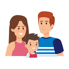 parents couple with son characters