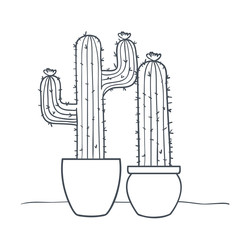 cactus with potted isolated icon