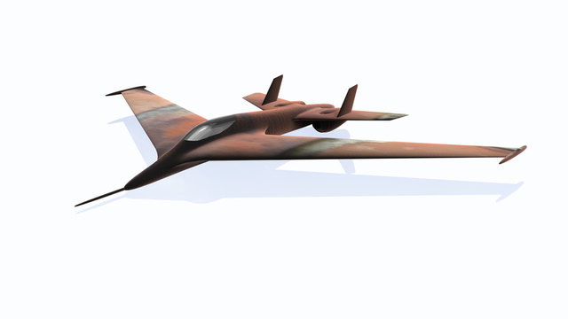 3d rendering of nice air force palne isolated with single color