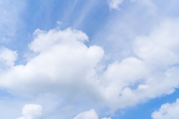 Blue sky and white clouds abstract background.