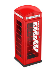 British Red Telephone Booth Isolated