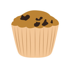 Muffin with raisins image. Vector illustration design