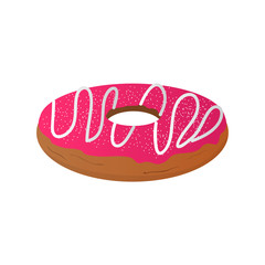 Isolated glazed donut image. Vector illustration design