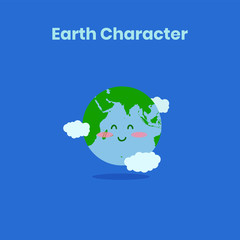 cute and funny earth character for earth day
