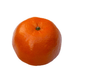 One orange fruit isolated from a white background