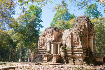 Kampong Thom, Cambodia - Dec 19 2017: Sambor Prei Kuk in Kampong Thom, Cambodia. It is part of the Temple Zone of Sambor Prei Kuk World Heritage Site.