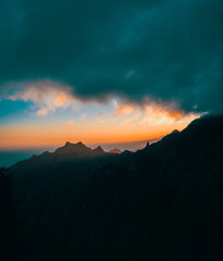 beautiful tenerife spain mountain clouds sunset