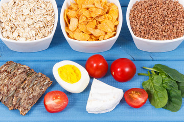 Nutritious ingredients containing vitamin B2, natural minerals and fiber, healthy nutrition
