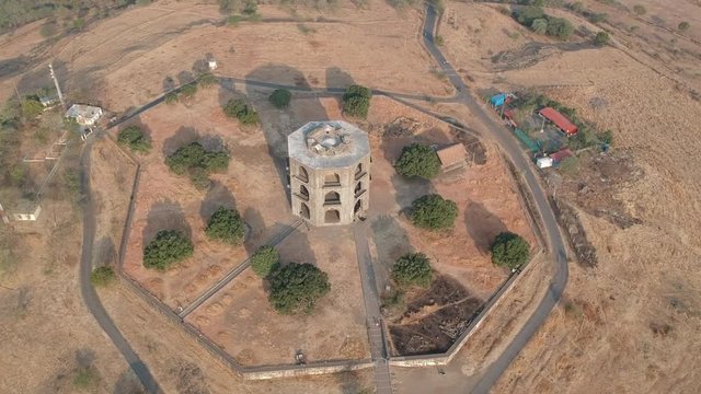 Chandbiwi's Mahel, Chand Bibi Palace in Ahmednagar, India - octal stone structure - Indian History | Warrior | Chand Bibi |  Islamic Culture, Architecture and Art of the Deccan Sultanate | Aerial