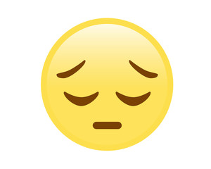 Vector yellow disappointed expression face icon