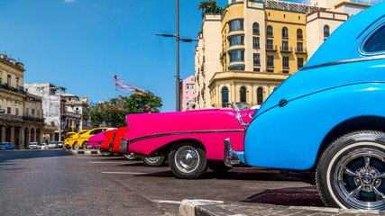 Havana Cuba. Colourful old cars.
